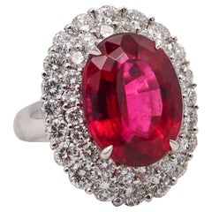 SABBADINI Milano Cocktailring aus Platin mit 15,32 Karat Diamanten und Rubellit, SABBADINI