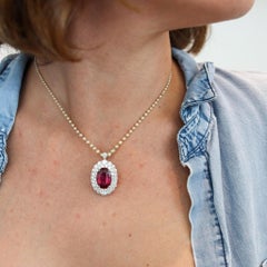 Pendentif Milano en platine avec 15,61 carats de diamants et rubellite