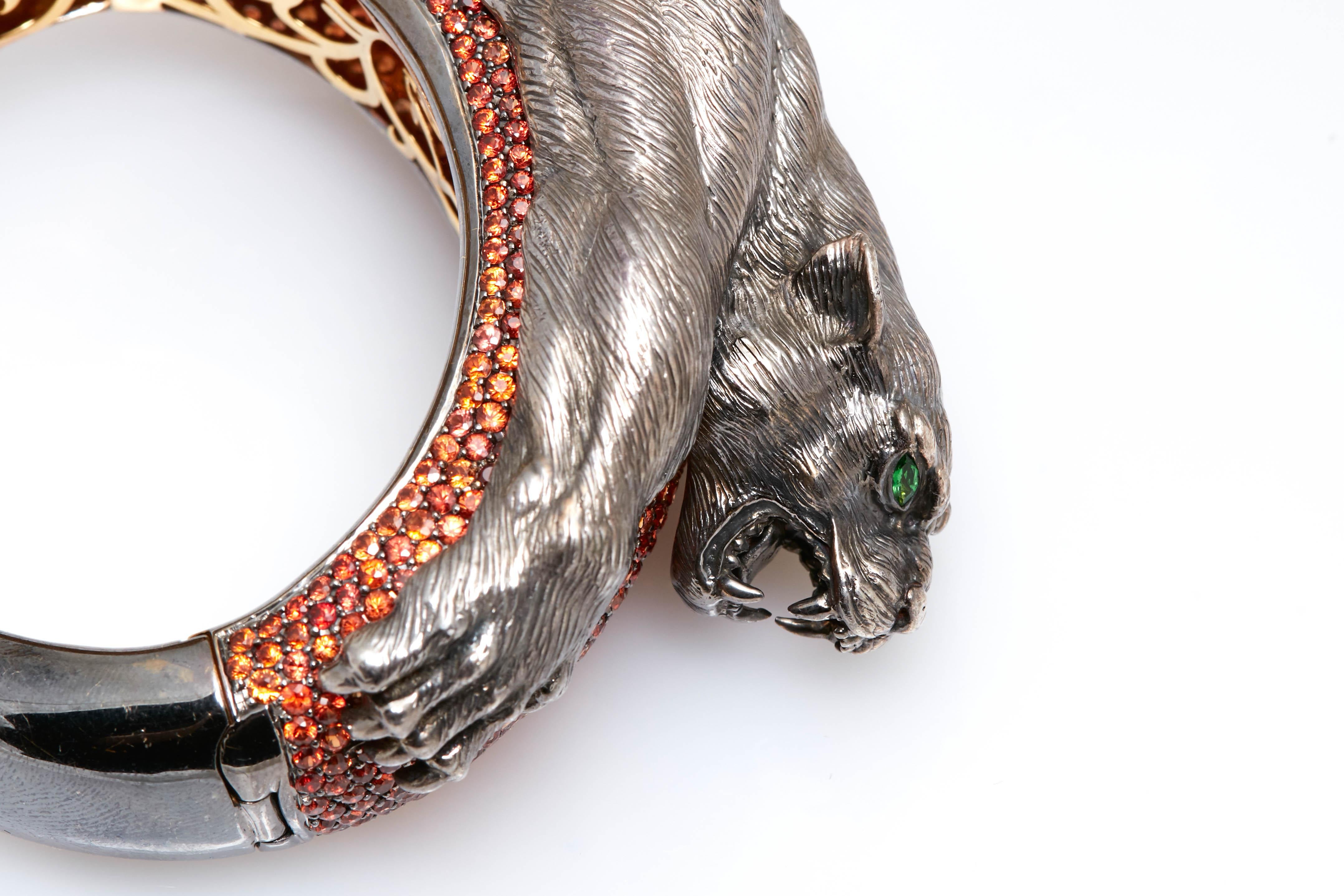 silver panther bracelet