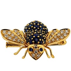 Sabbadini Sapphire and Diamond Bee Brooch