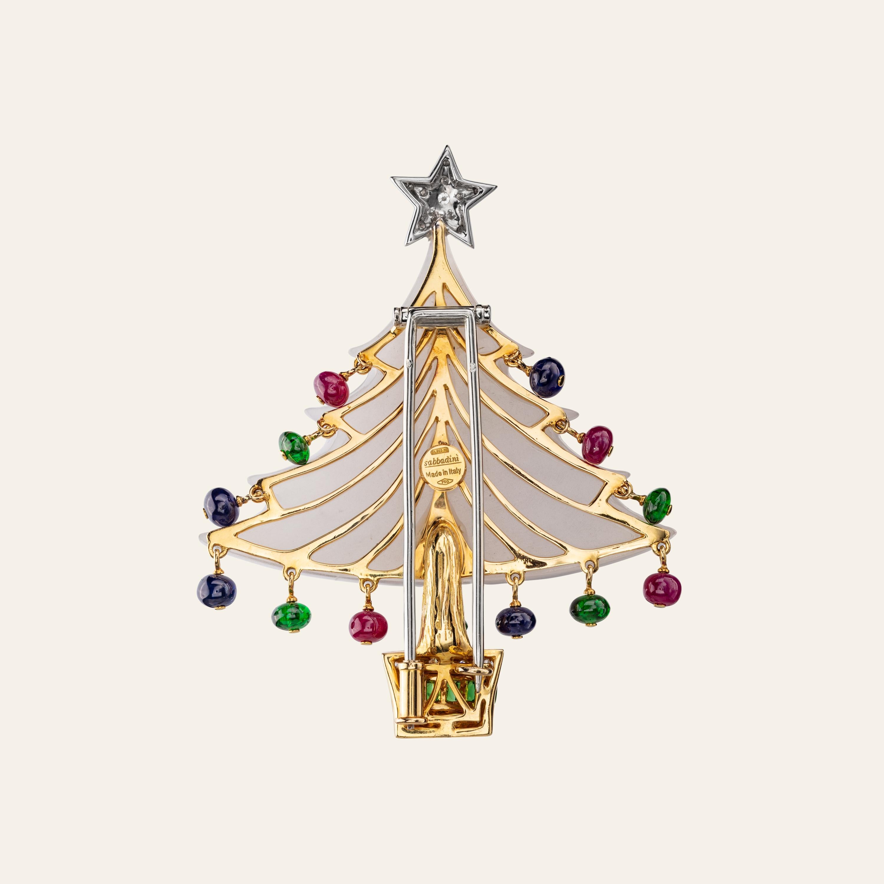 diamond christmas brooch