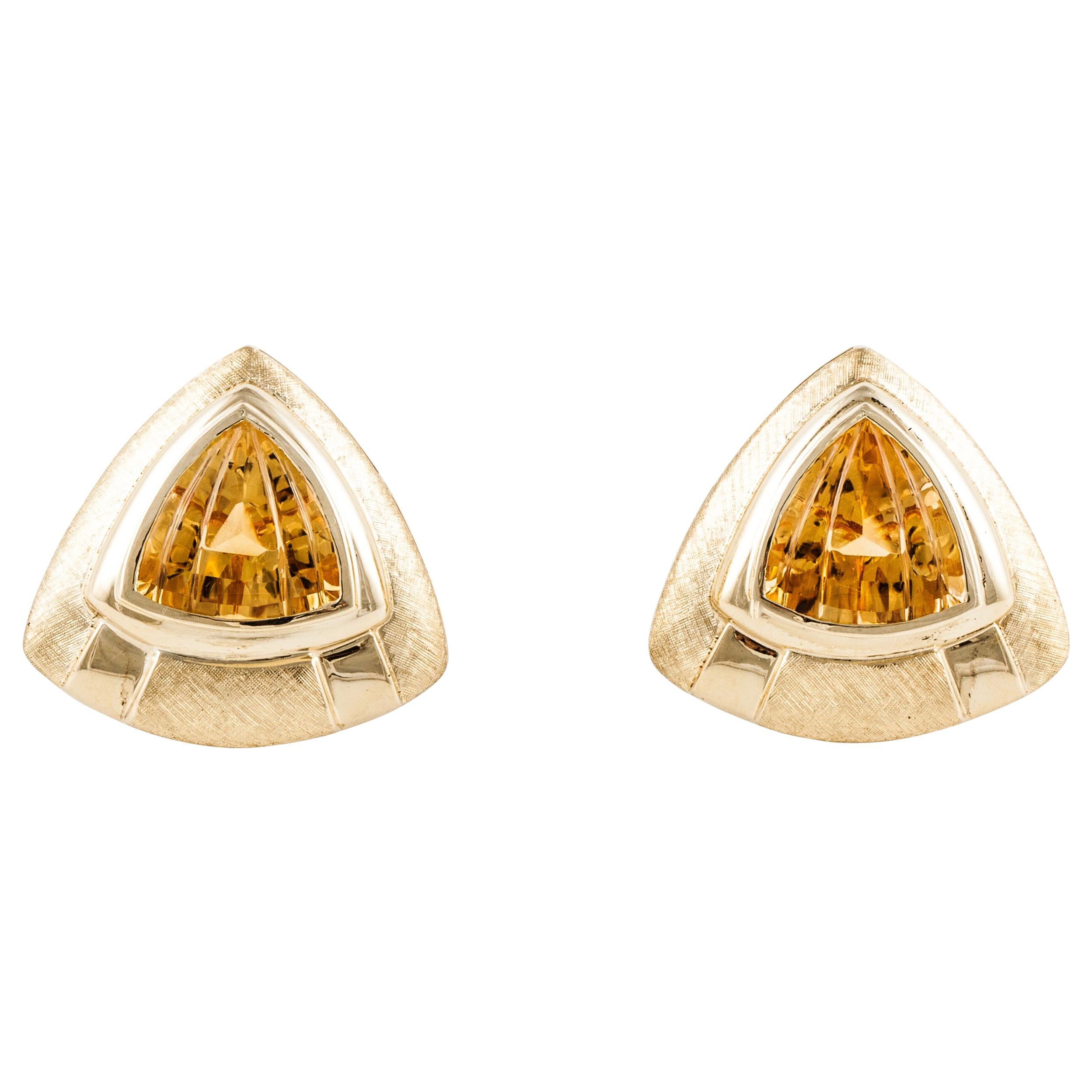 Sabbadini Citrin-Ohrringe aus 18 Karat Gold