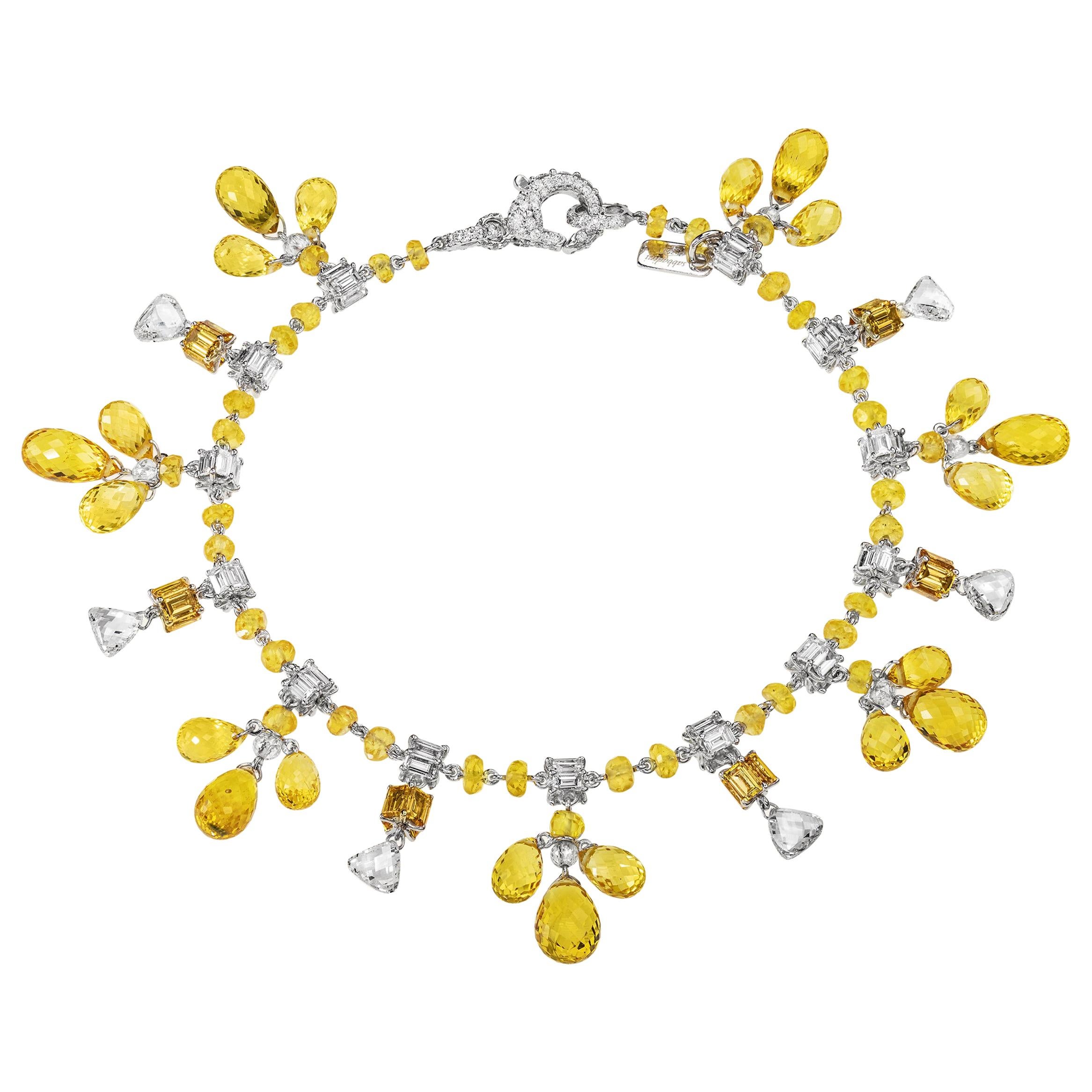 Sabbadini Jewelry Yellow Sapphire Charm Bracelet For Sale