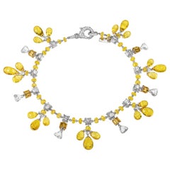 Sabbadini Jewelry Yellow Sapphire Charm Bracelet