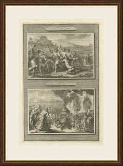 Sabbath Breaker Stoned and Korah, Dathan and Abiram, Mortier circa 1700