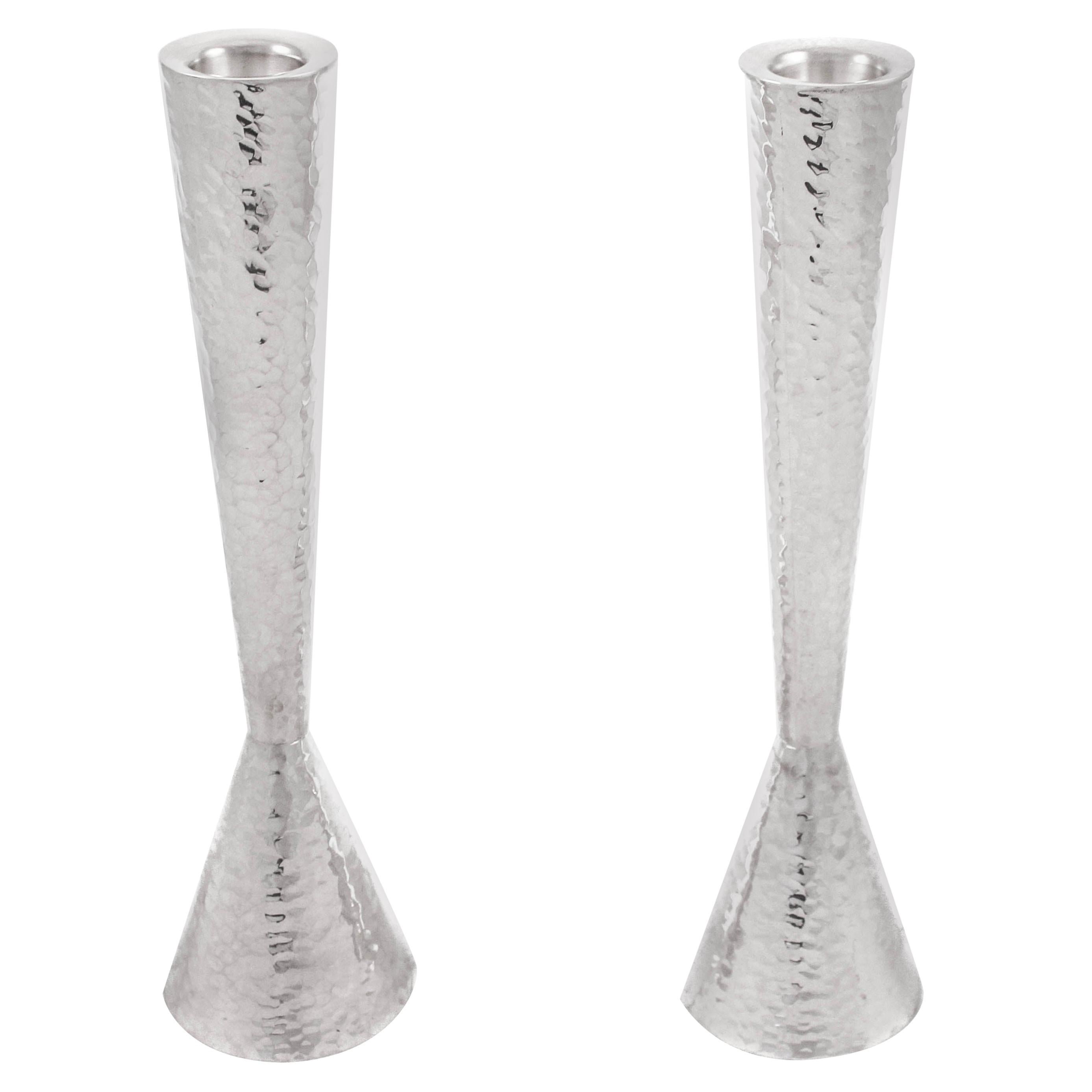 Sabbath Sterling Modern Candlesticks