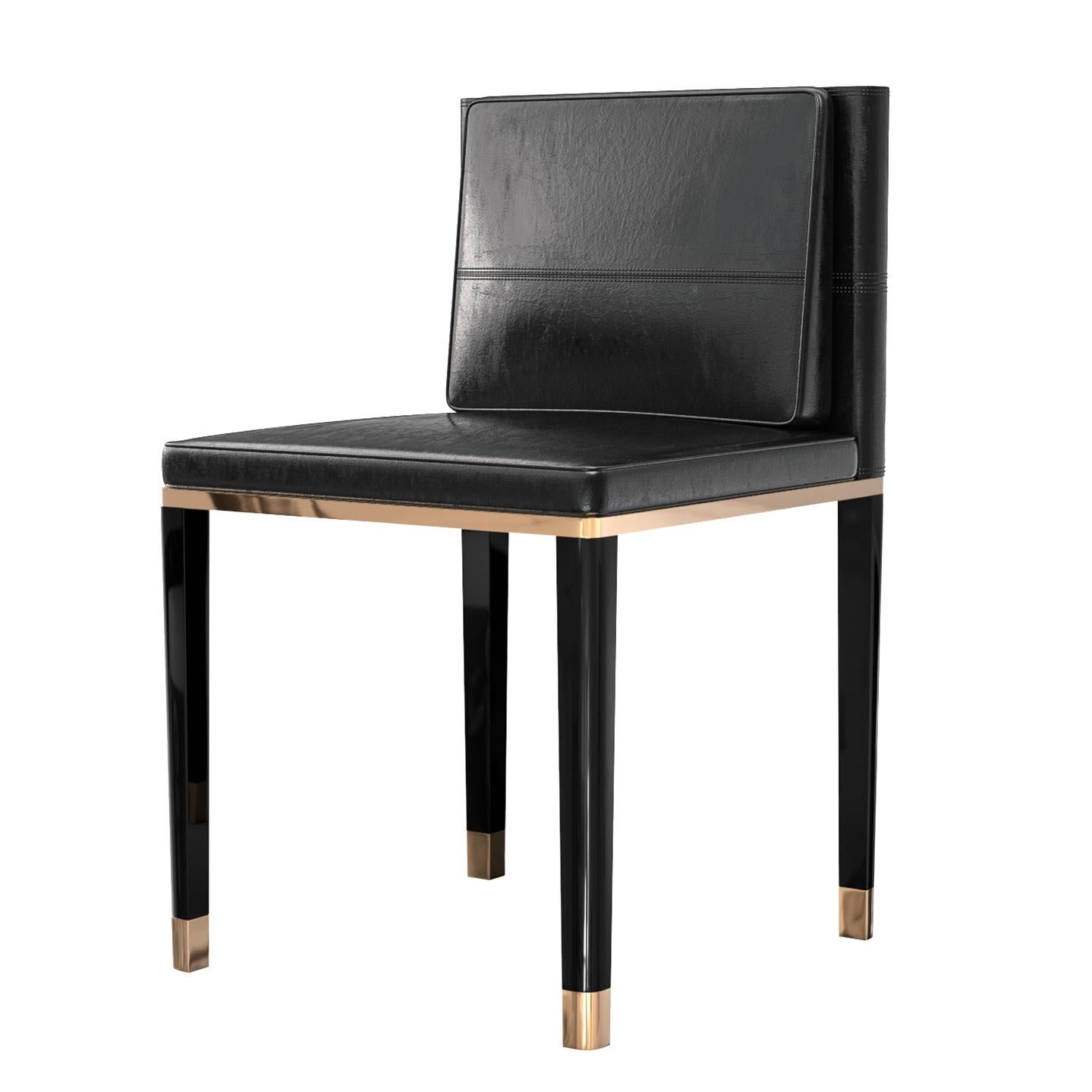 Bronze Chaise Sabbia, ensemble de huit, avec bronze et cuir sur mesure, Istanbul en vente