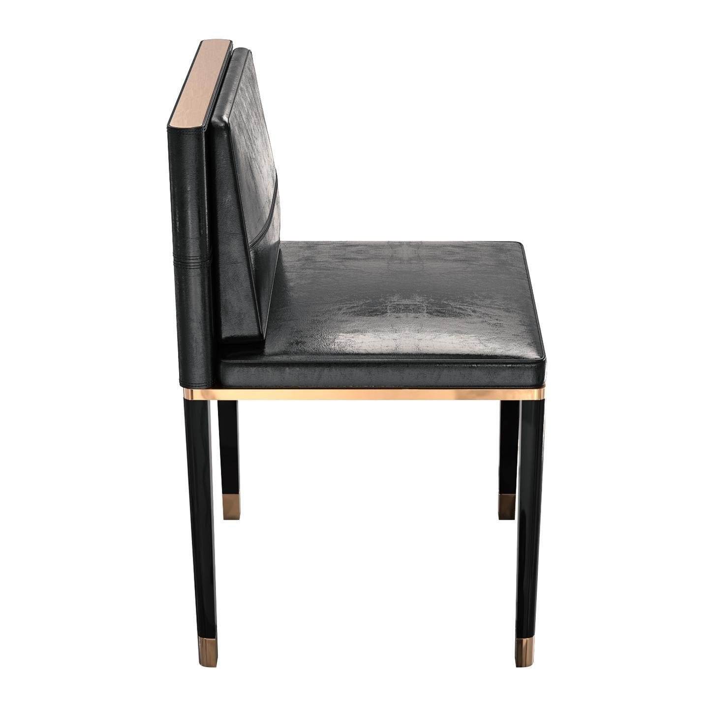 Chaise Sabbia, ensemble de huit, avec bronze et cuir sur mesure, Istanbul en vente 1