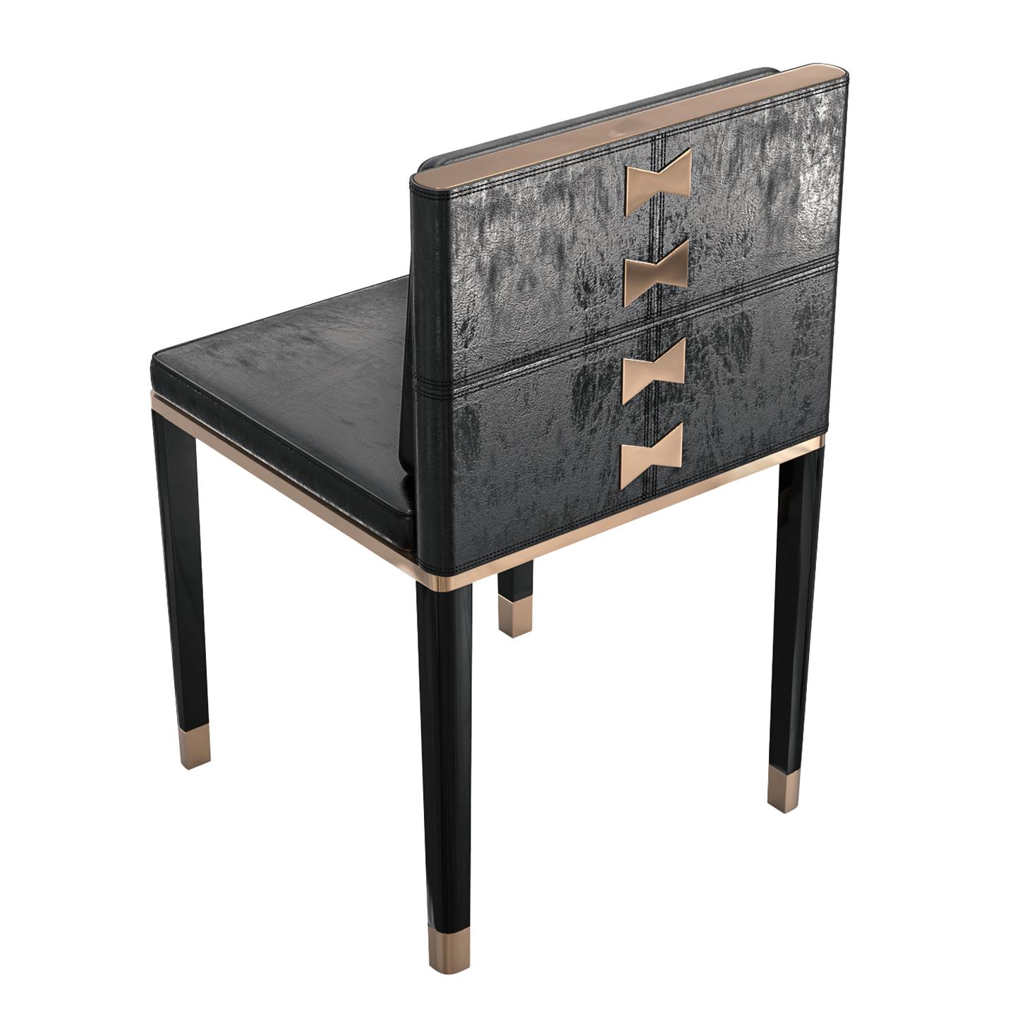 Chaise Sabbia, ensemble de huit, avec bronze et cuir sur mesure, Istanbul en vente 2