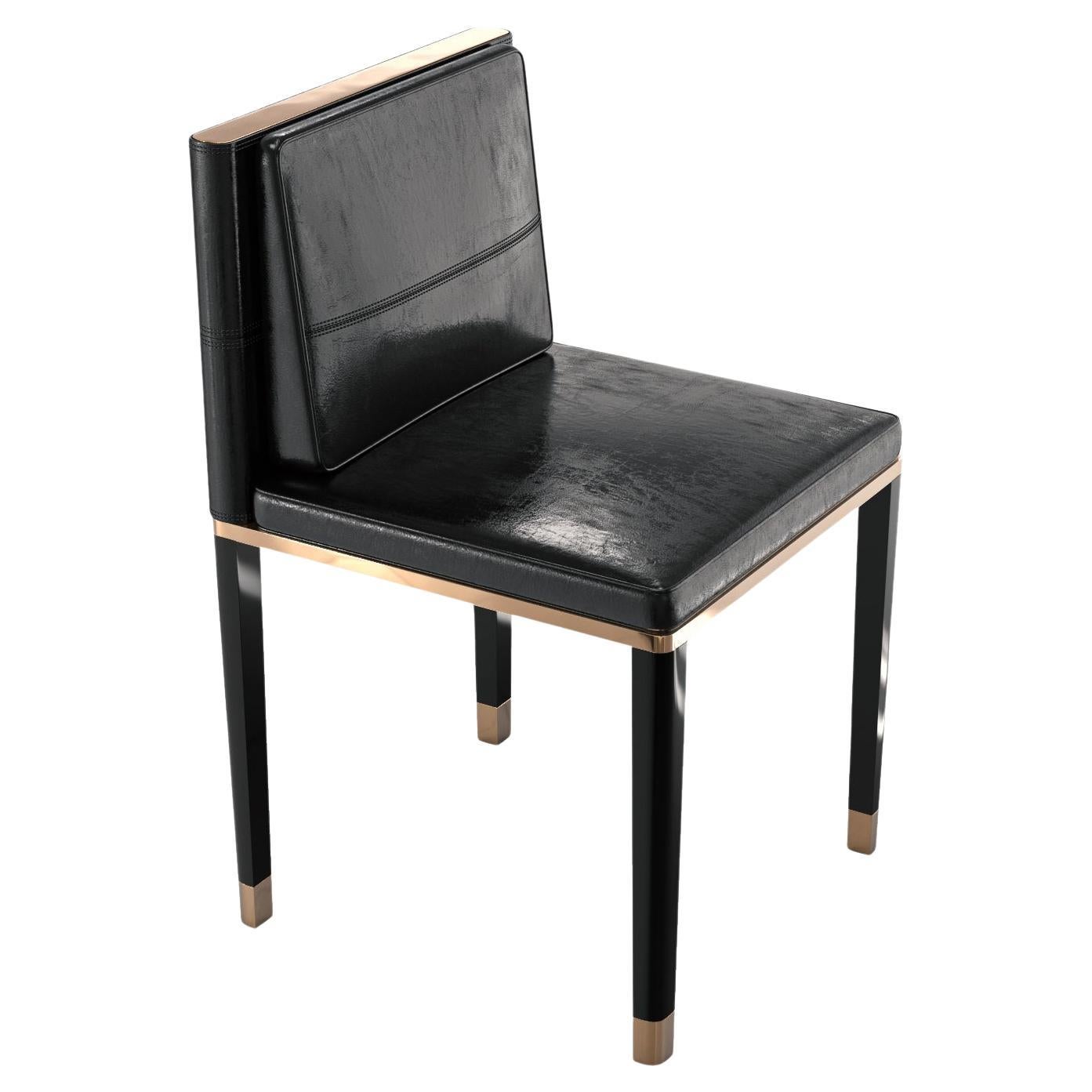 "Sabbia" Chair, Set of Eight, with Bronze and Tailor Made Leather, Istanbul