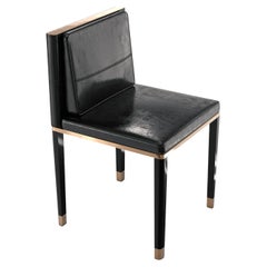 Chaise Sabbia, ensemble de huit, avec bronze et cuir sur mesure, Istanbul