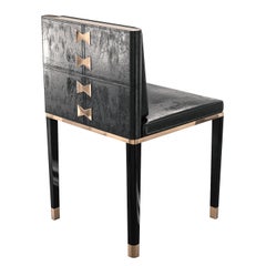 "Sabbia" Chair with Bronze and Tailor Made Leather, Istanbul