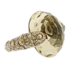 "Sabbia" Smoky Topaz and Champagne Diamond Rose Gold Pomellato Ring