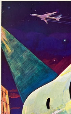 SABENA BELGIAN WORLD AIRLINES BOEING JET Original Vintage Airline Travel Poster