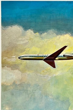 SABENA BELGIAN WORLD AIRLINES CARVAVELLE Original Vintage Airline Travel Poster