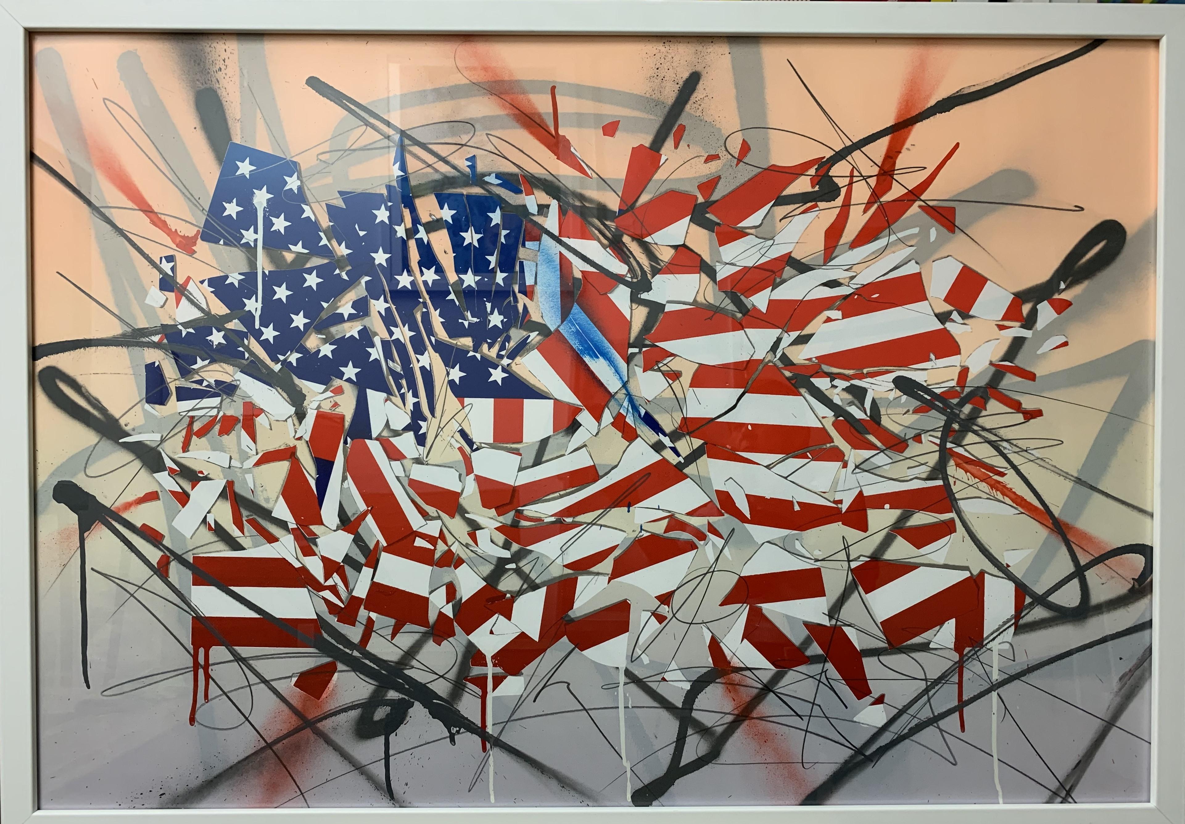 INDIVISIBILE Stampa a tecnica mista unica e rifinita a mano - Painting di Saber