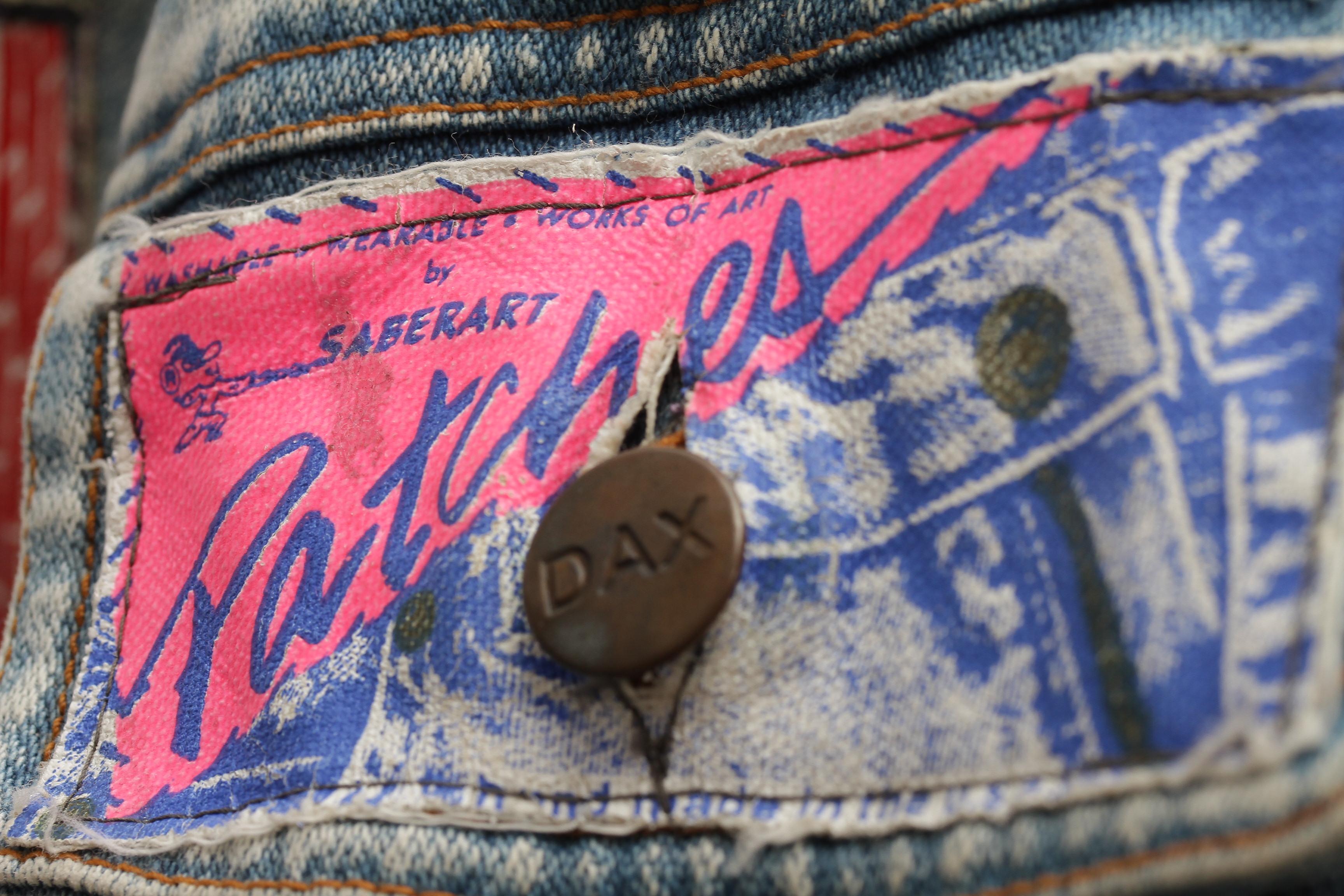 SABER ART, Jean Jacket with Saber Pop Art Patches, signed by artist, circa 1991 For Sale 14