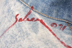 SABER ART, Jean Jacket with Saber Pop Art Patches, signed by artist, circa 1991