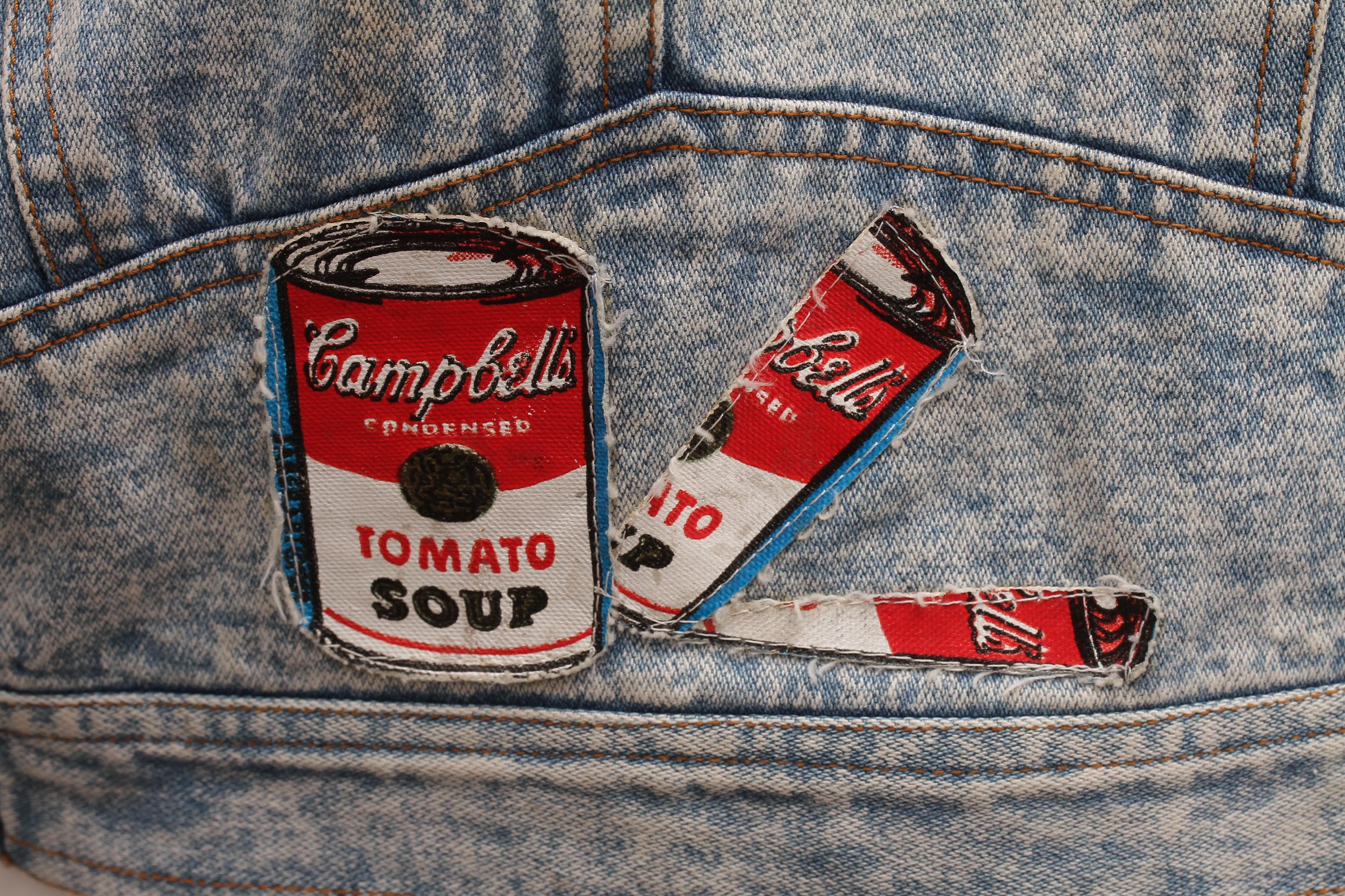 SABER ART, Jean Jacket with Saber Pop Art Patches, signed by artist, circa 1991 For Sale 1