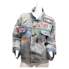 SABER ART, Jean Jacket with Saber Pop Art Patches, signed by artist, circa 1991