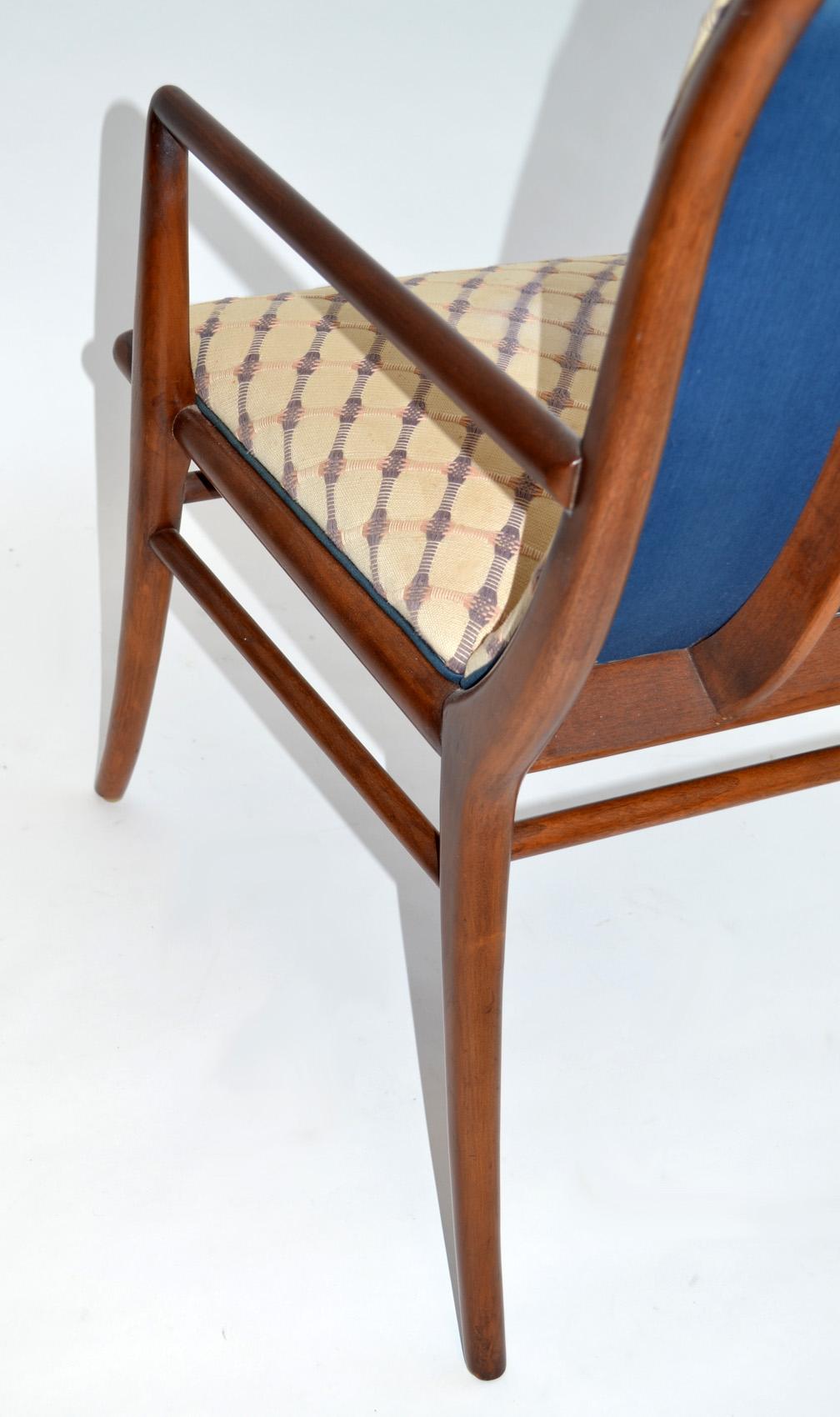 Set of Six Saber Leg Dining Chairs by T.H. Robsjohn-Gibbings for Widdicomb In Good Condition In Ft Lauderdale, FL