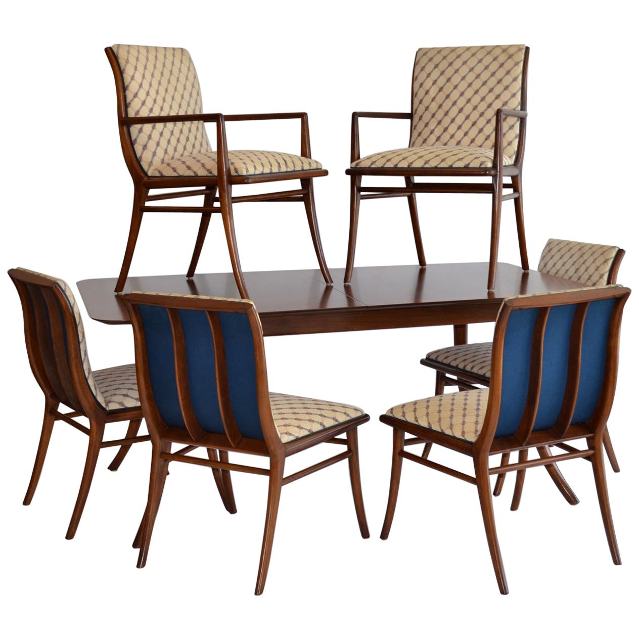 Set of Six Saber Leg Dining Chairs by T.H. Robsjohn-Gibbings for Widdicomb