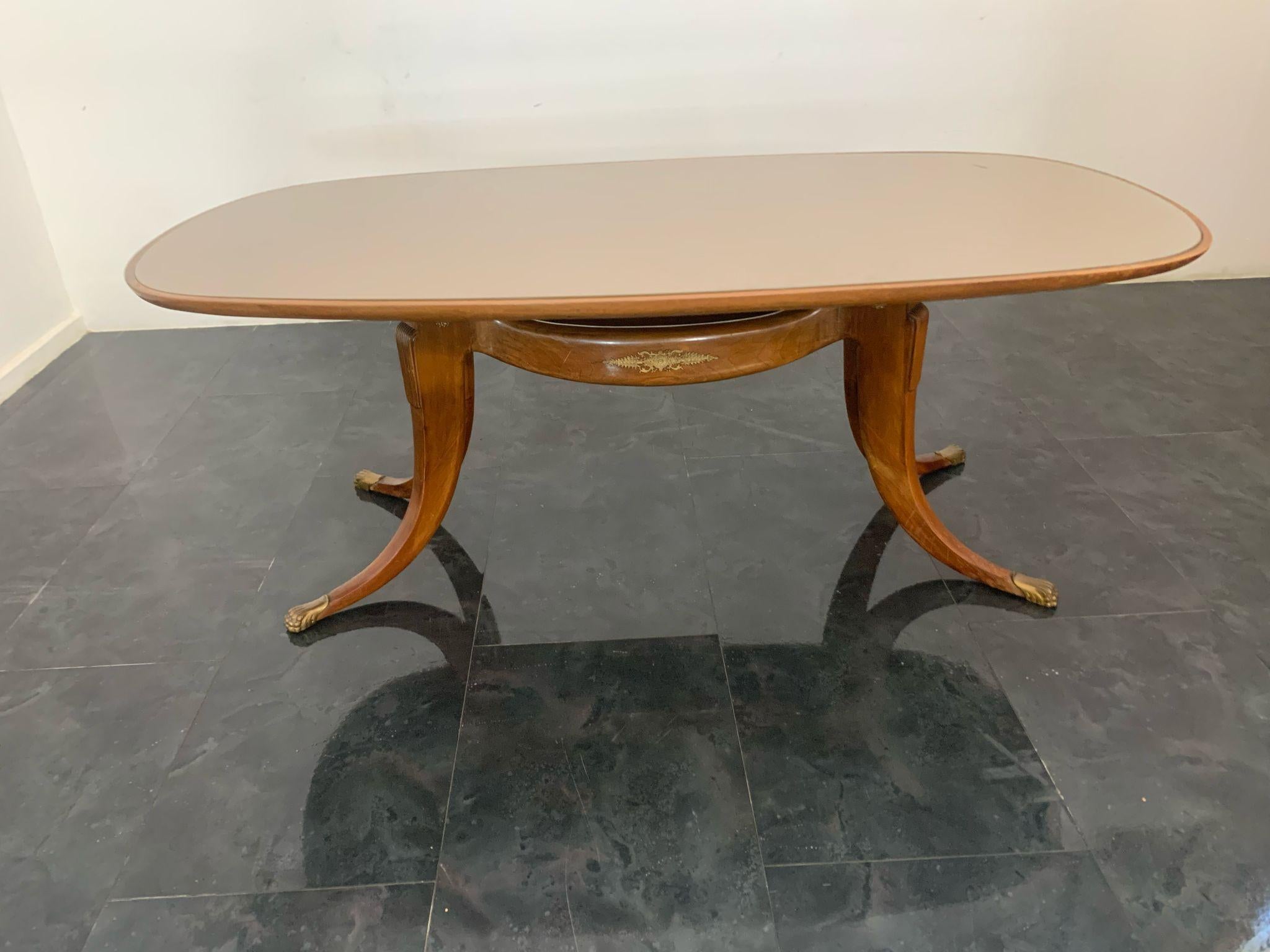 Italian Saber-Leg Table by Paolo Buffa, 1950s For Sale