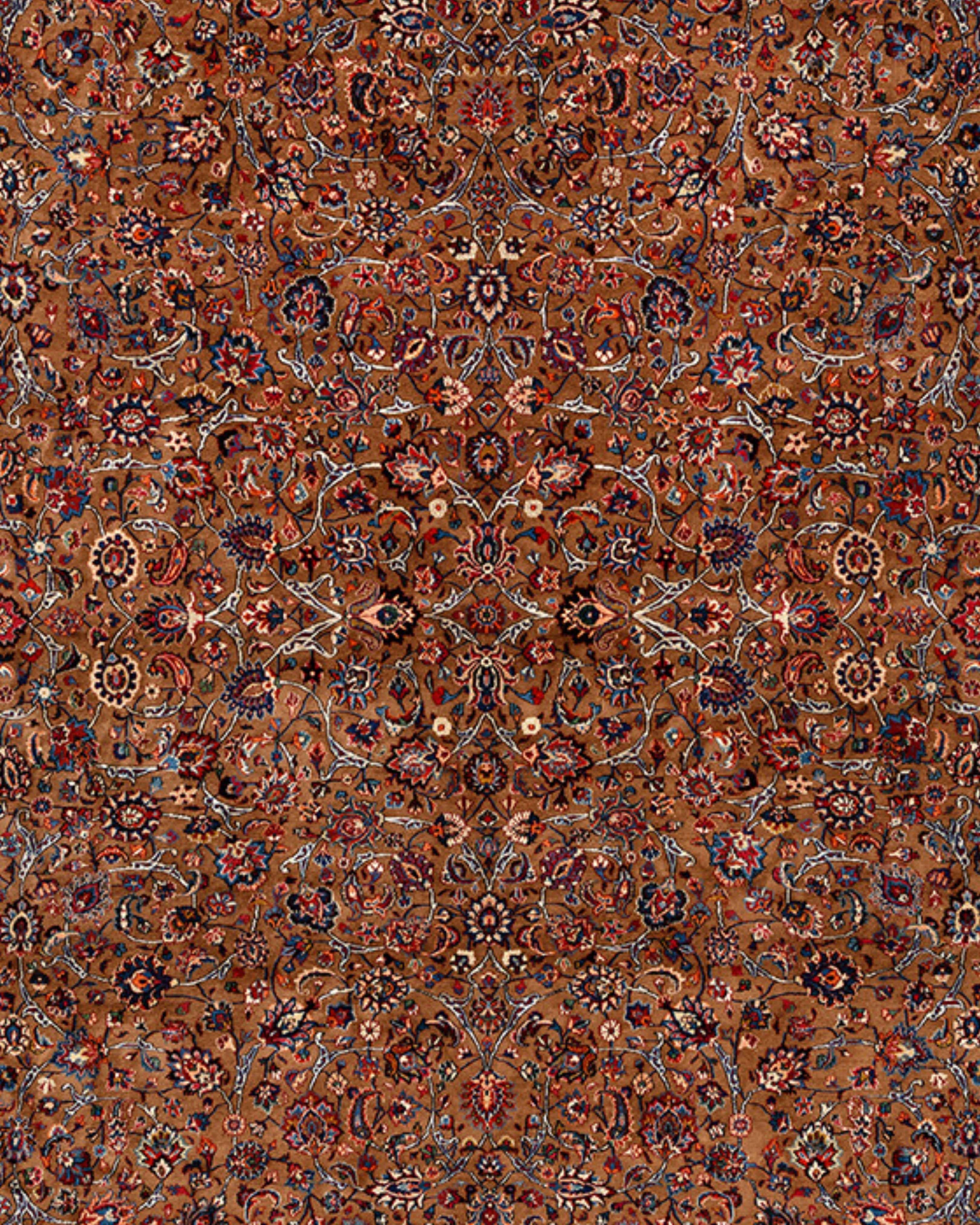 Hand-Knotted Saber Mashad Carpet, Early 20th Century