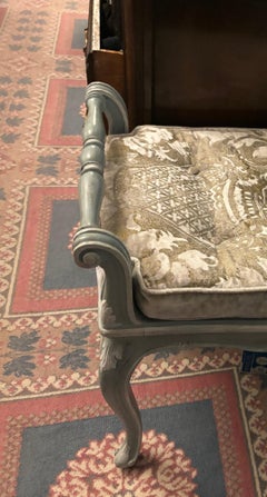 Sabina Braxton Velvet Fabric Mini Blue Bench