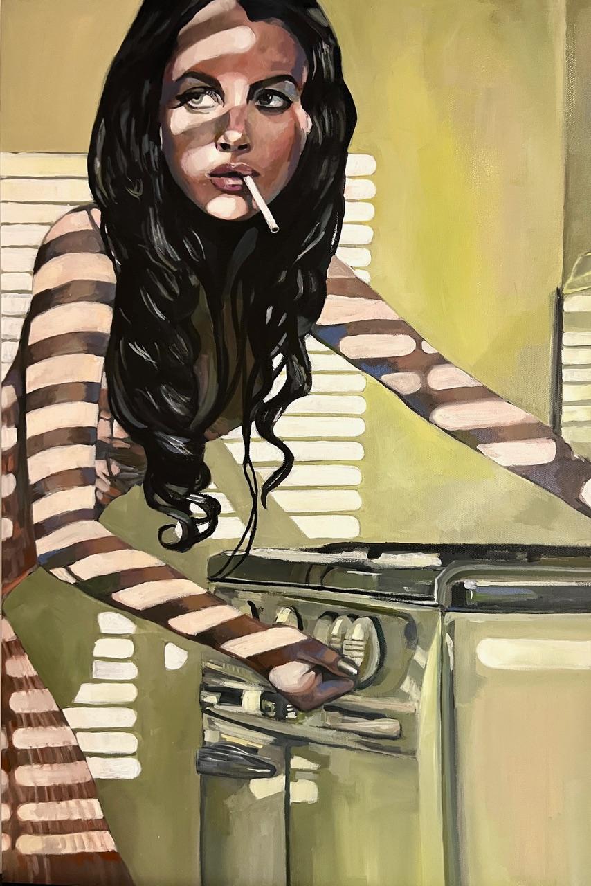 Sabina Cabada Figurative Painting – Lassen Sie sich nicht erwischen