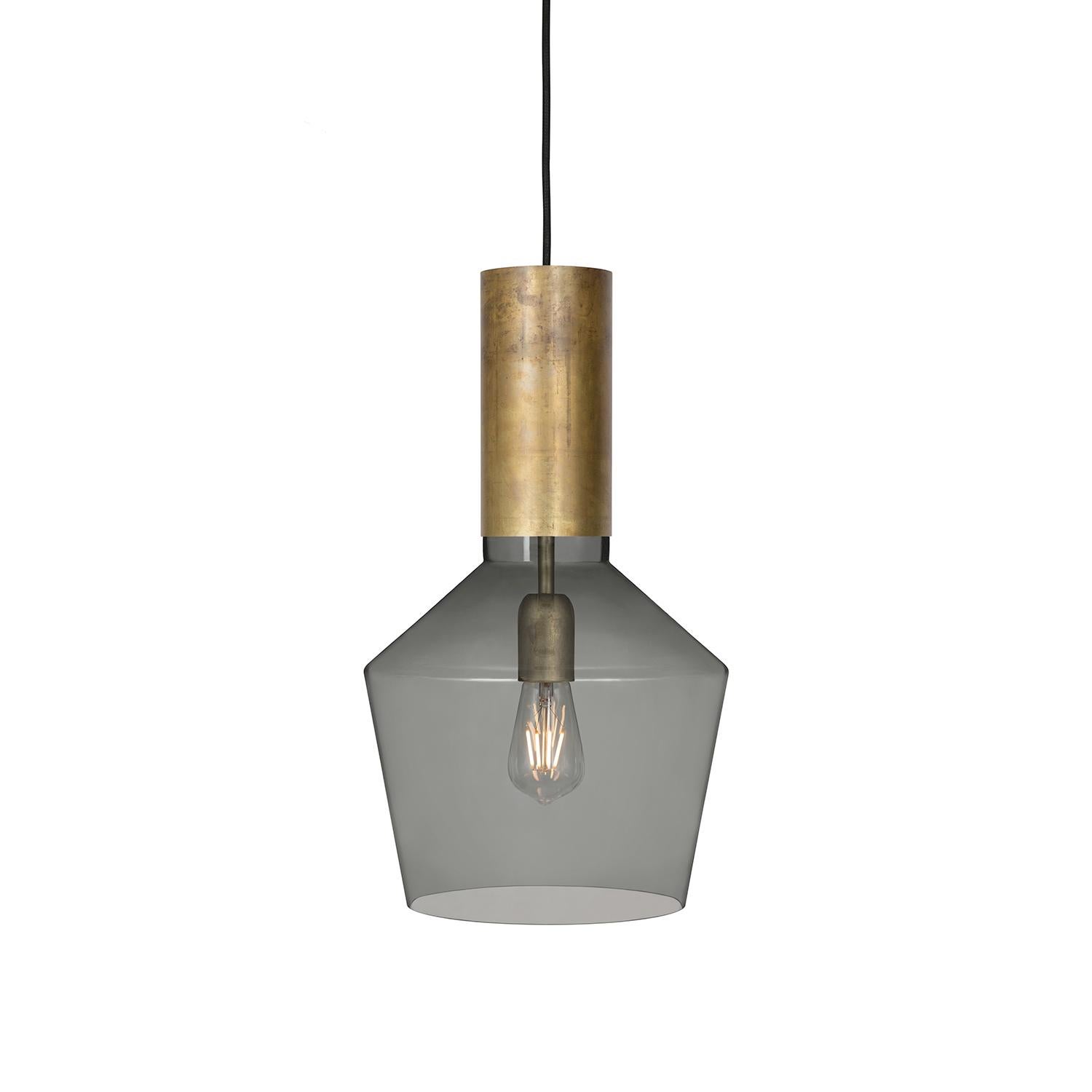 Lámpara de techo Sabina Grubbeson Fenomen con cristal ahumado by Konsthantverk Sueco en venta