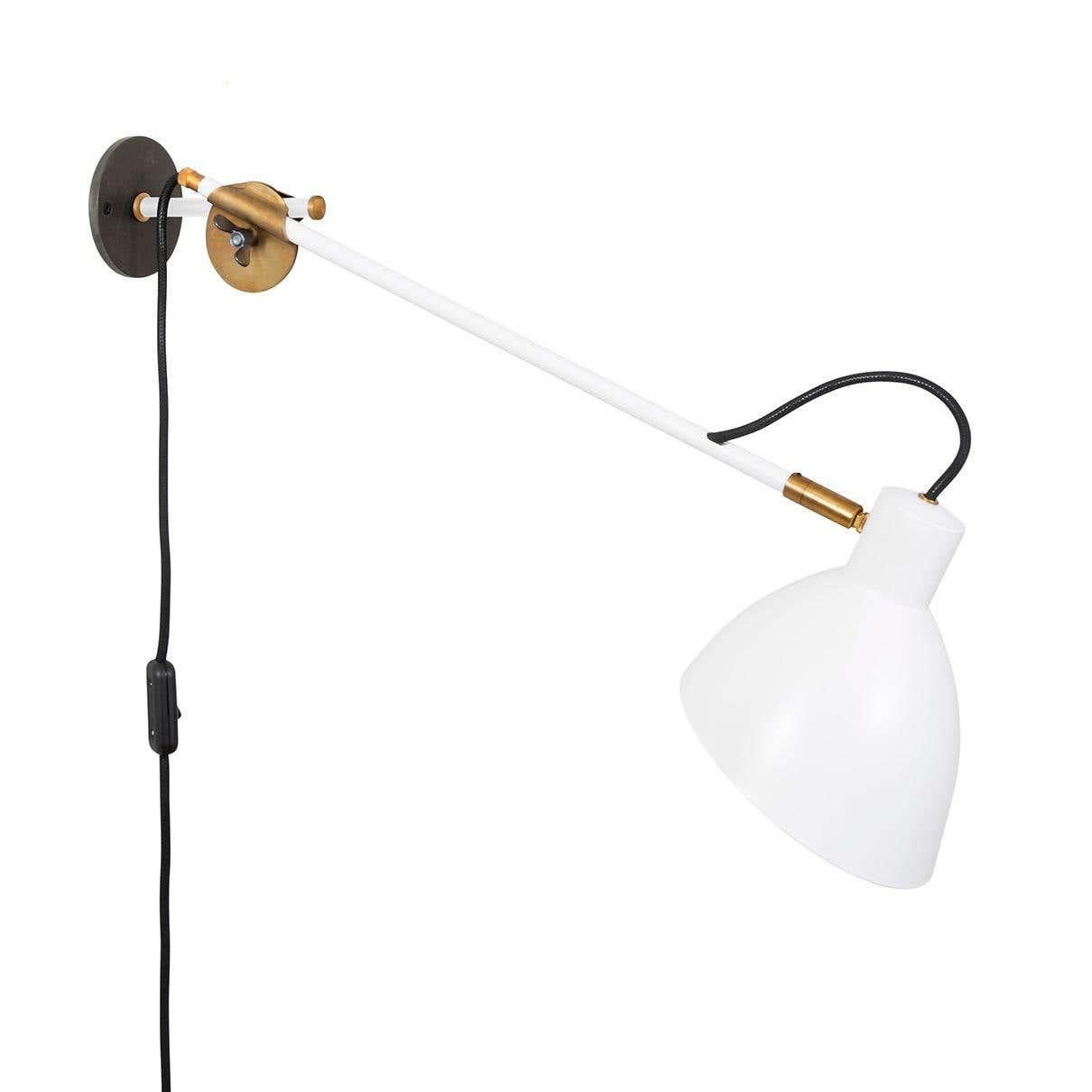 Sabina Grubbeson KH#1 White Long Arm Wall Lamp by Konsthantverk In New Condition For Sale In Barcelona, Barcelona
