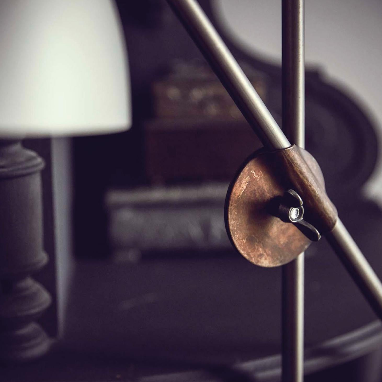 Sabina Grubbeson Kusk Black Iron Leather Floor Lamp by Konsthantverk For Sale 4