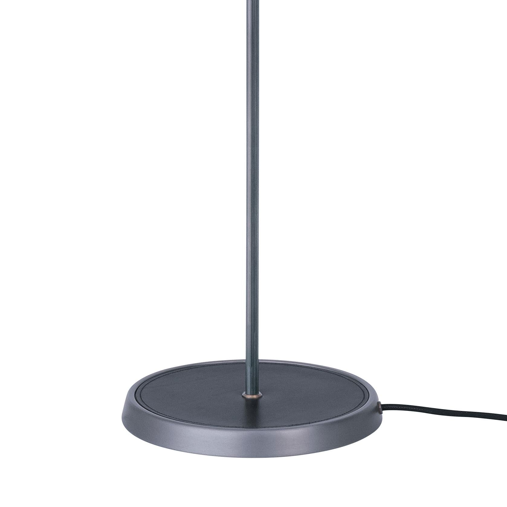 Scandinavian Modern Sabina Grubbeson Kusk Black Iron Leather Floor Lamp by Konsthantverk For Sale