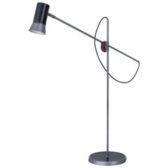 Sabina Grubbeson Kusk Black Iron Leather Floor Lamp by Konsthantverk