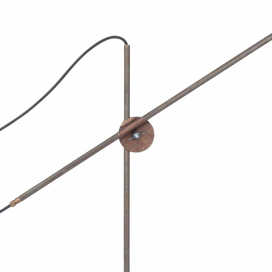 Swedish Sabina Grubbeson Kusk Iron Oxide Leather Floor Lamp by Konsthantverk For Sale