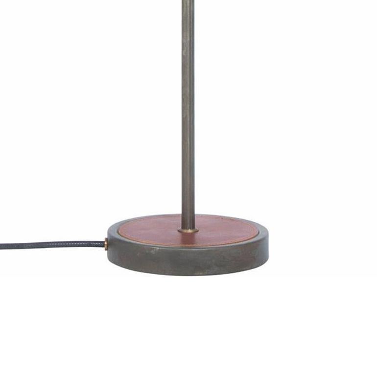Swedish Sabina Grubbeson Kusk Iron Oxide Leather Table Lamp by Konsthantverk