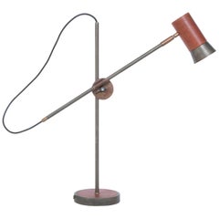 Sabina Grubbeson Kusk Iron Oxide Leather Table Lamp by Konsthantverk