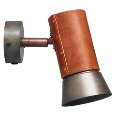 Sabina Grubbeson Kusk Leather and Iron Wall Lamp by Konsthantverk