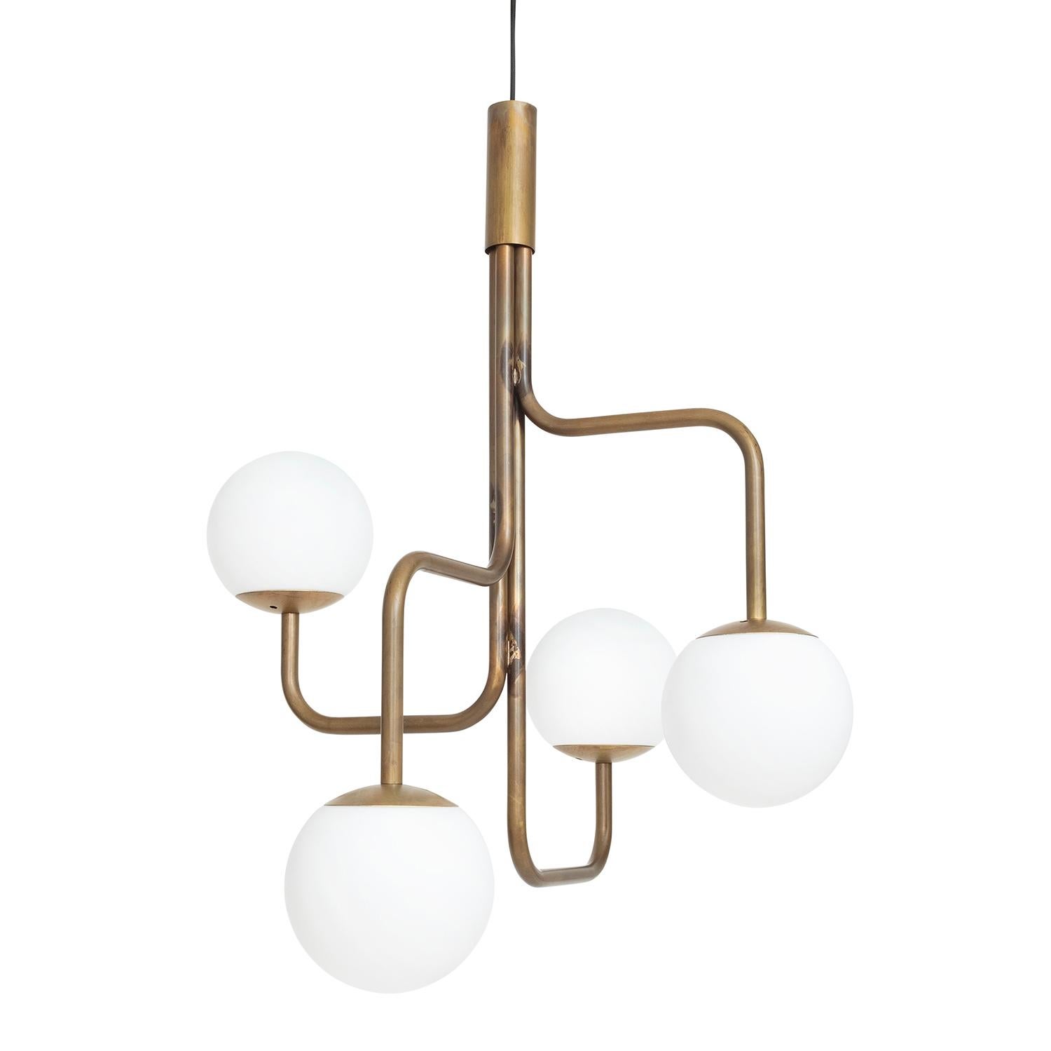 Contemporary Sabina Grubbeson Large Strapatz Glob Brass Ceiling Lamp by Konsthantverk