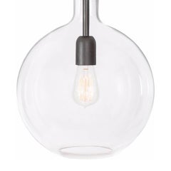 Sabina Grubbeson Rosdala Black Steel Clear Glass Ceiling Lamp by Konsthantverk