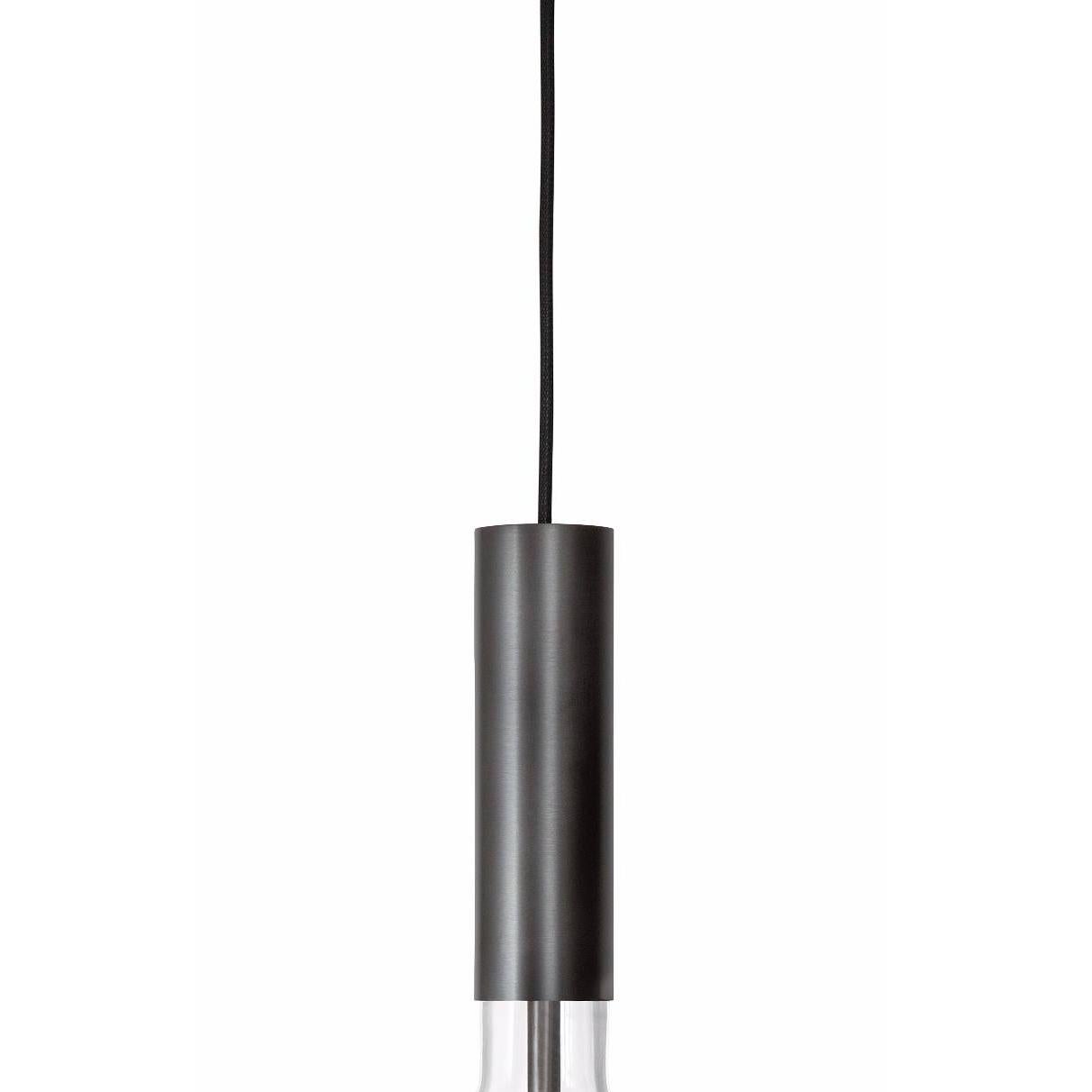 Scandinavian Modern Sabina Grubbeson Rosdala Black Steel Clear Glass Ceiling Lamp by Konsthantverk For Sale