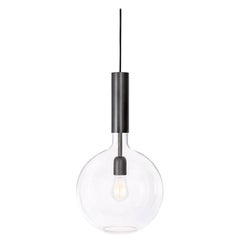 Plafonnier Sabina Grubbeson Rosdala en acier noir et verre transparent de Konsthantverk