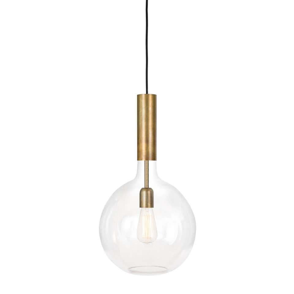 Contemporary Sabina Grubbeson Rosdala Brass Clear Glass Ceiling Lamp by Konsthantverk