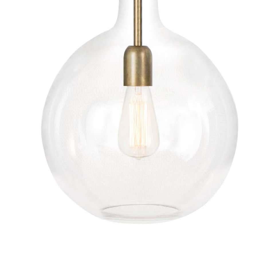 Sabina Grubbeson Rosdala Brass Clear Glass Ceiling Lamp by Konsthantverk For Sale 1