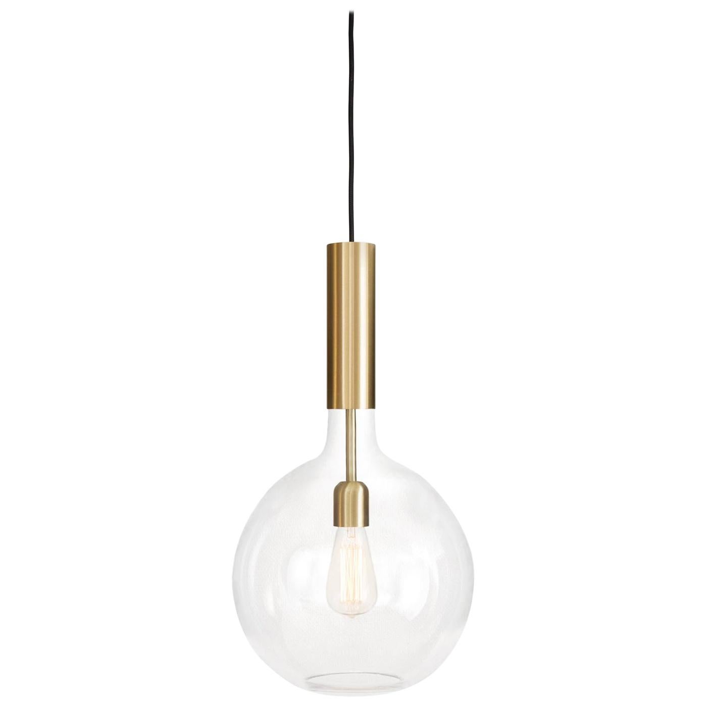 Sabina Grubbeson Rosdala Brass Clear Glass Ceiling Lamp by Konsthantverk