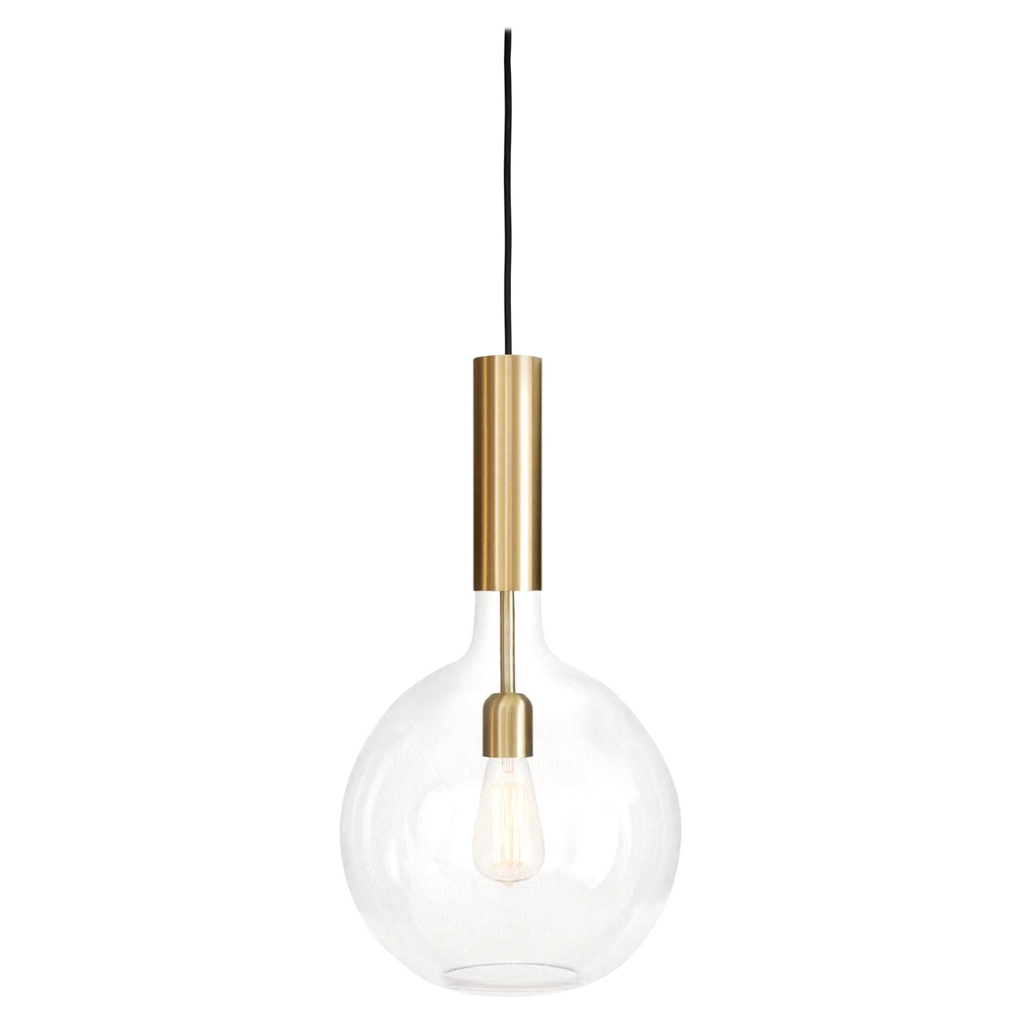 Sabina Grubbeson Rosdala Brass Clear Glass Ceiling Lamp by Konsthantverk For Sale