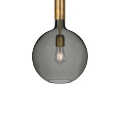 Sabina Grubbeson Rosdala Brass Smoked Glass Ceiling Lamp by Konsthantverk