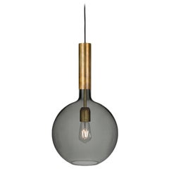 Sabina Grubbeson Rosdala Brass Smoked Glass Ceiling Lamp by Konsthantverk