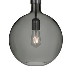 Sabina Grubbeson Rosdala Iron Smoked Glass Ceiling Lamp by Konsthantverk